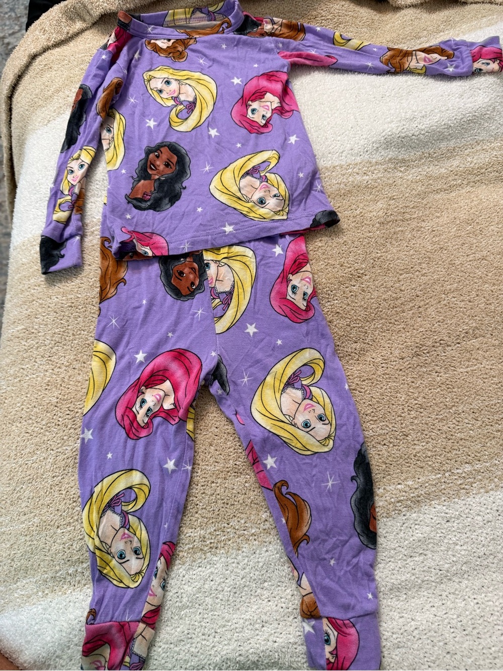 Disney - Girls Purple Princess Print - Pajama Set -18 M